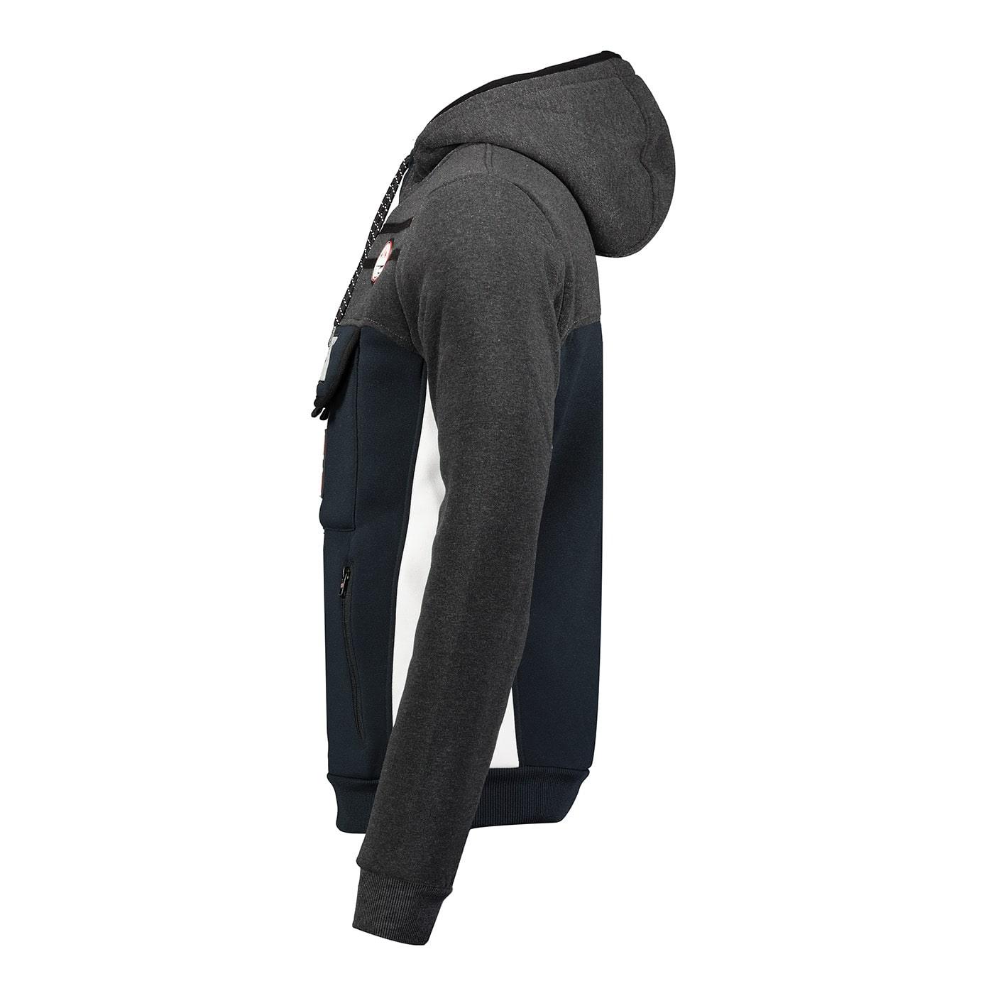 Sudadera De Hombre Fitakol Gris Oscuro / Azul Marino