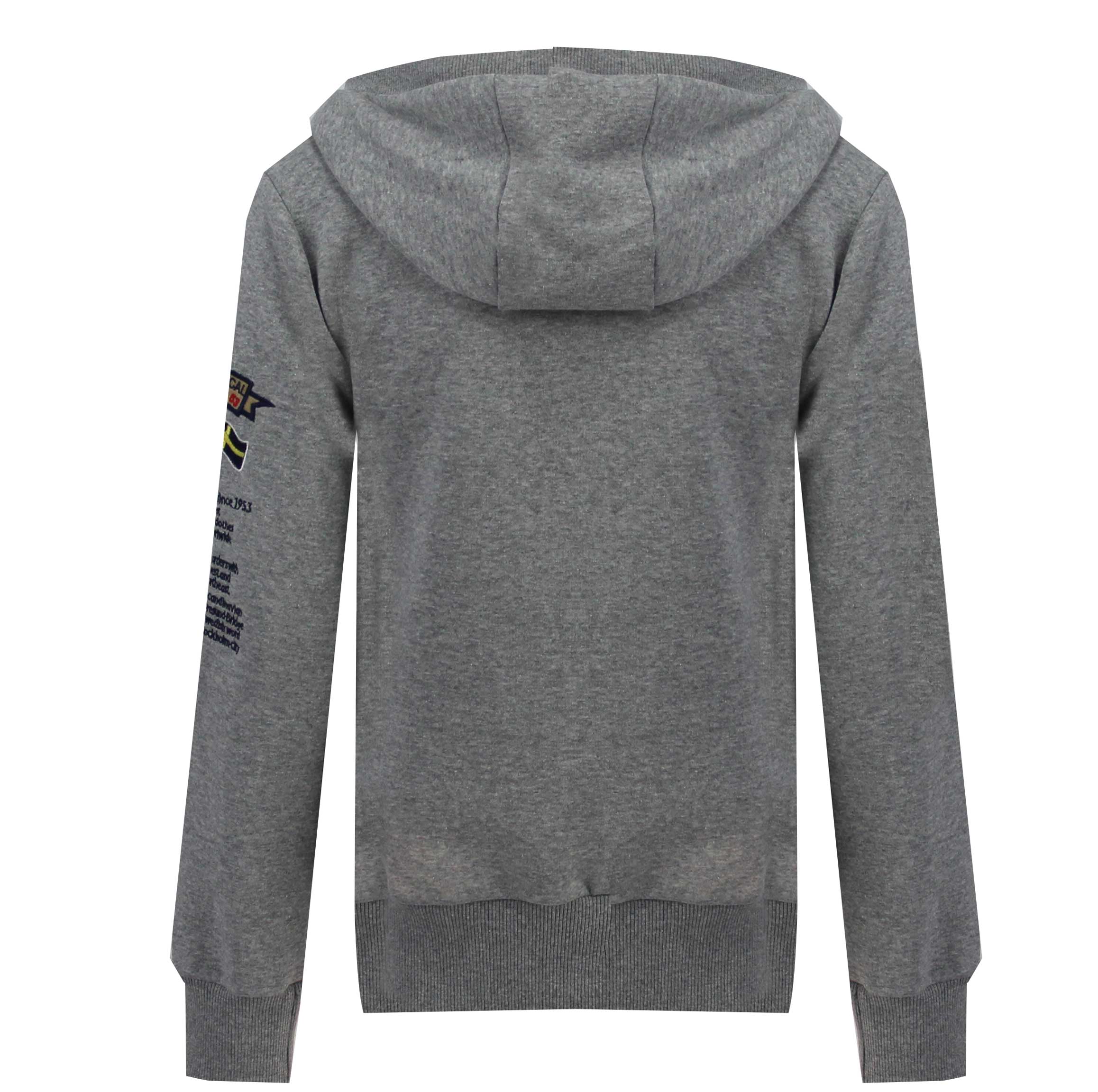 Sudadera De Hombre Gymclass Full Zip Gris Melange