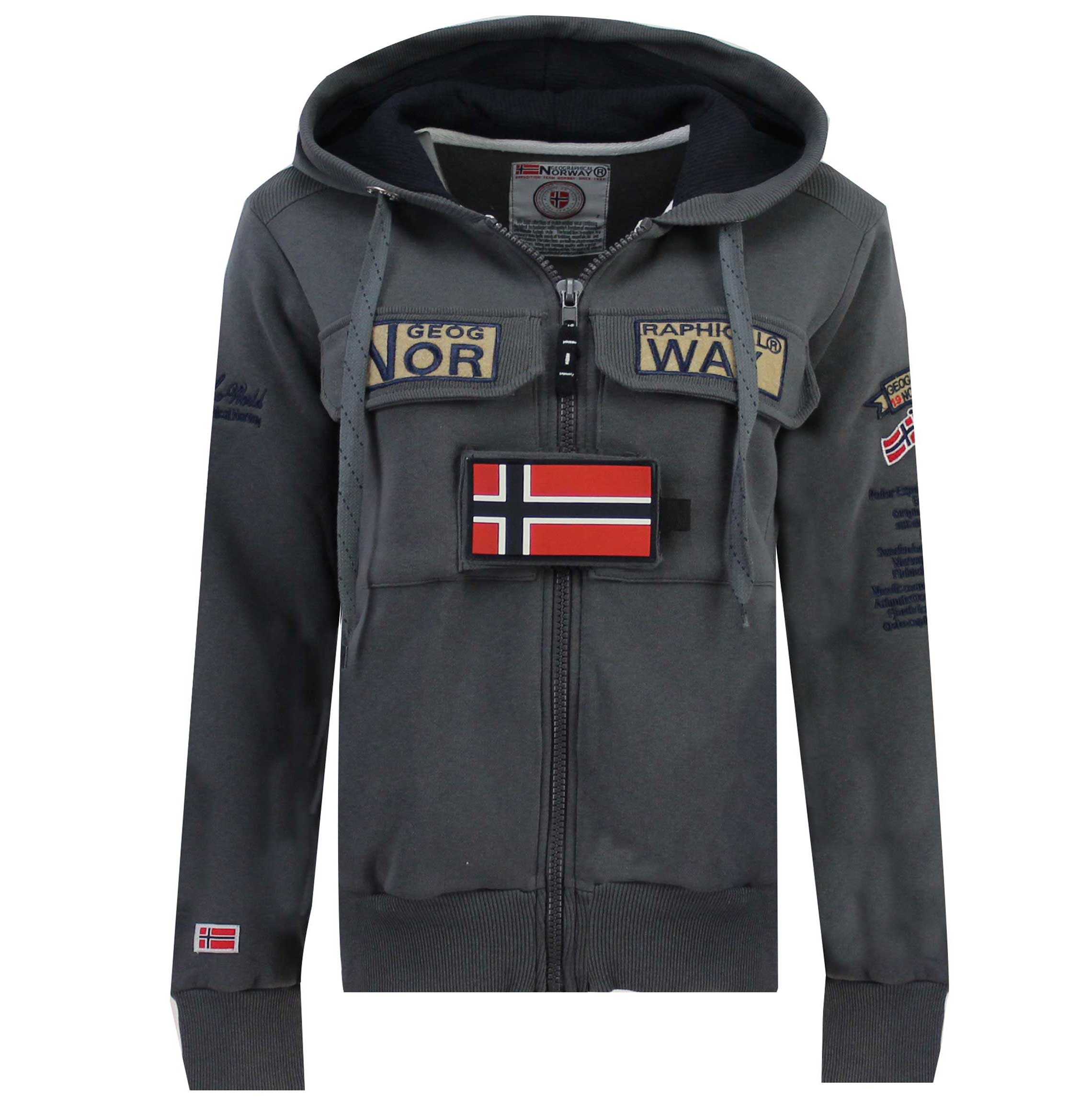 Sudadera De Hombre Gymclass Full Zip Gris Oscuro