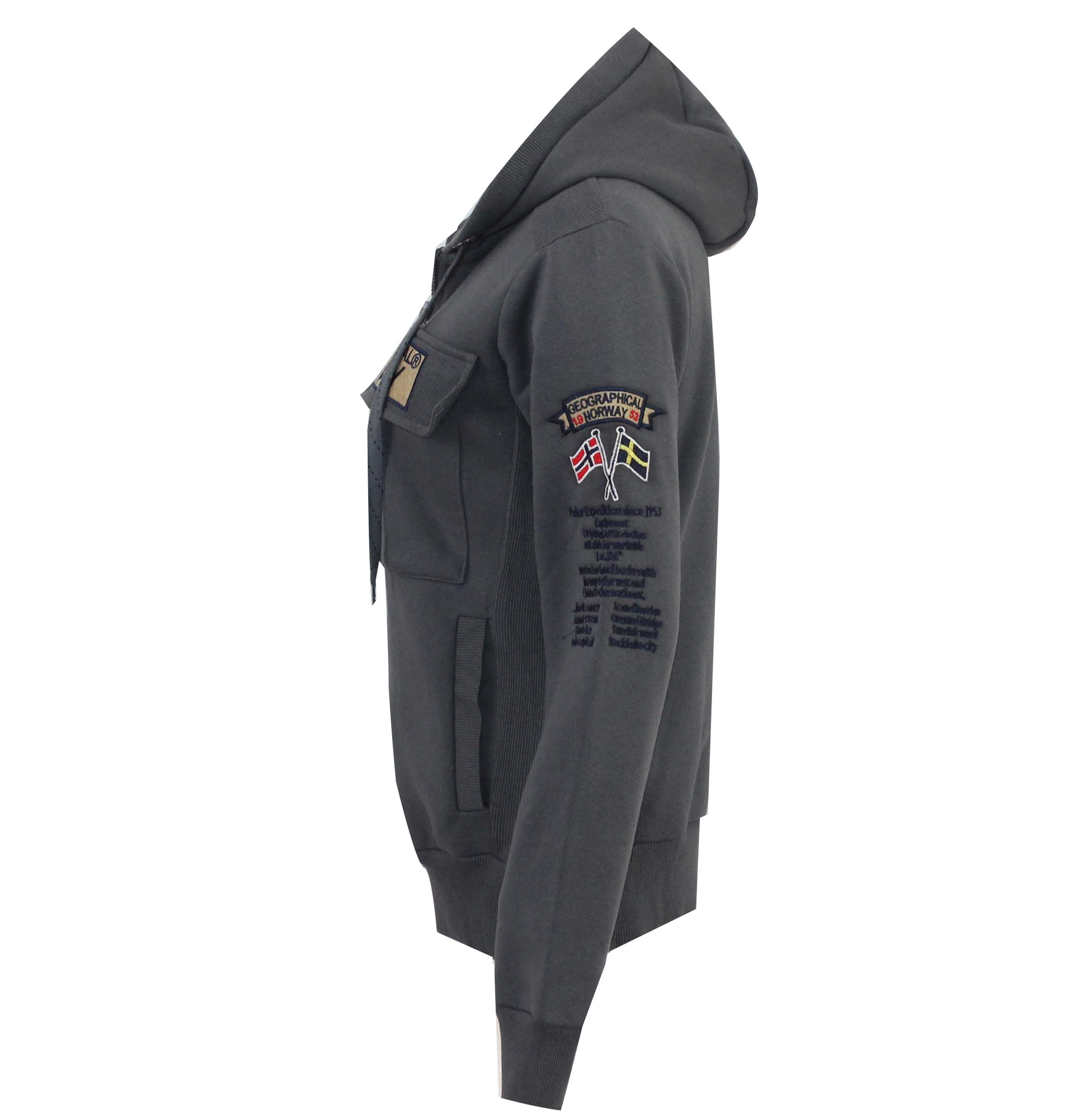 Sudadera De Hombre Gymclass Full Zip Gris Oscuro