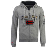 Sudadera De Hombre Gymclass Full Zip Gris Melange