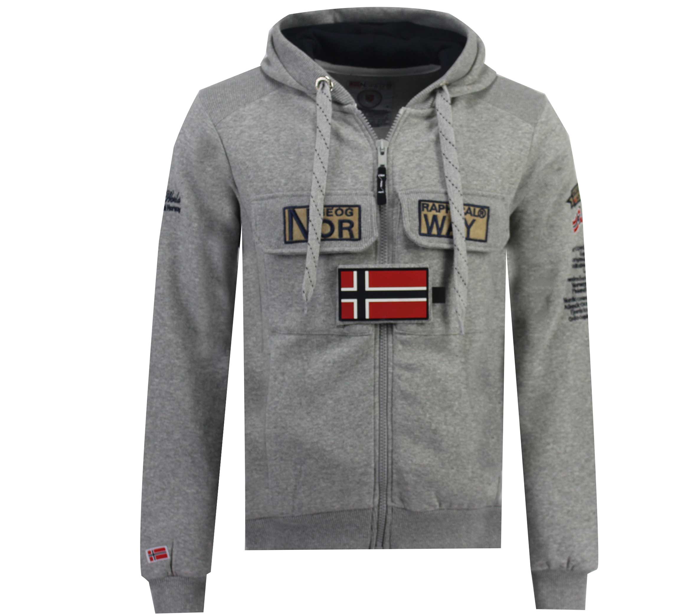 Sudadera De Hombre Gymclass Full Zip Gris Melange
