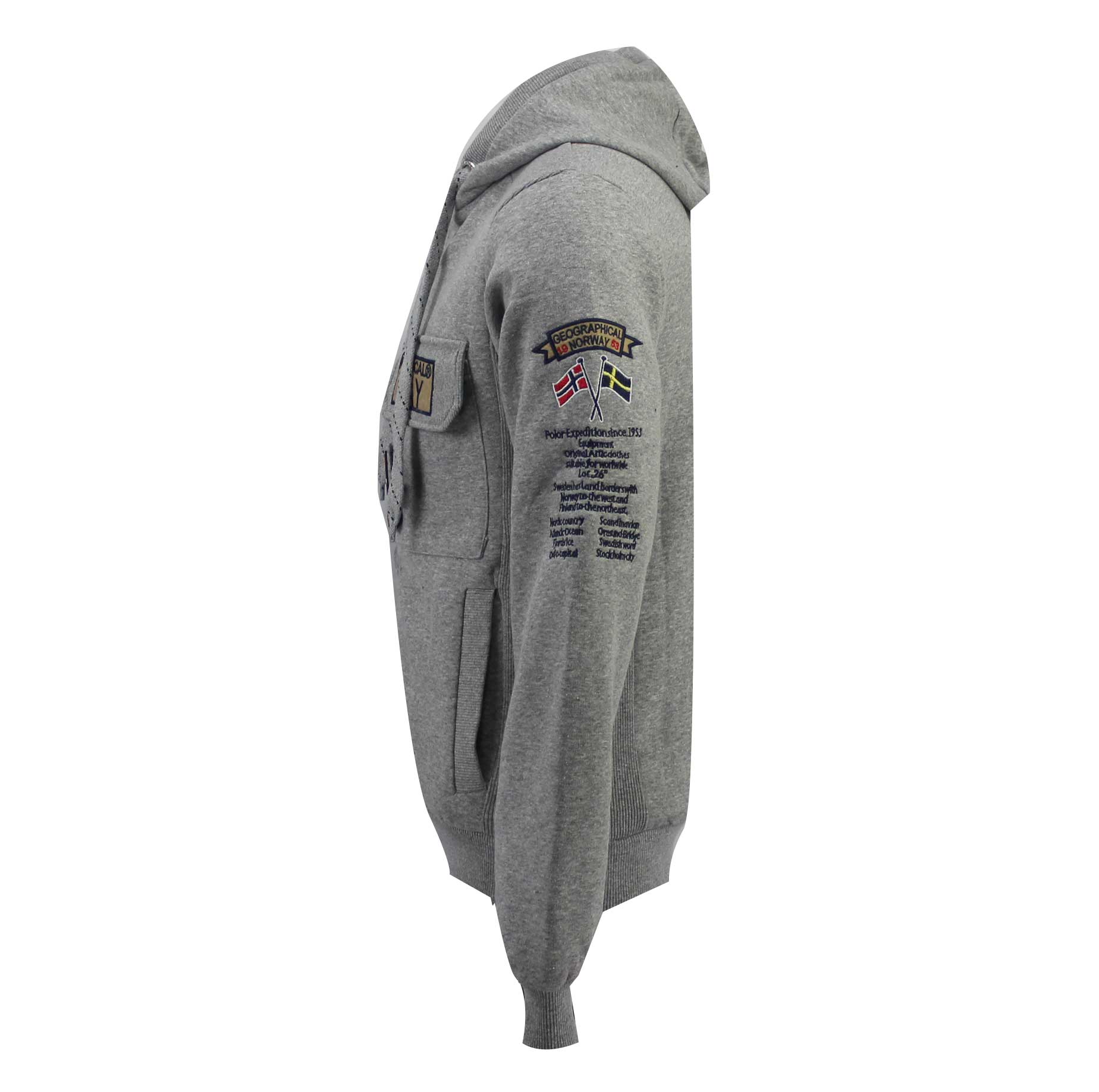 Sudadera De Hombre Gymclass Full Zip Gris Melange