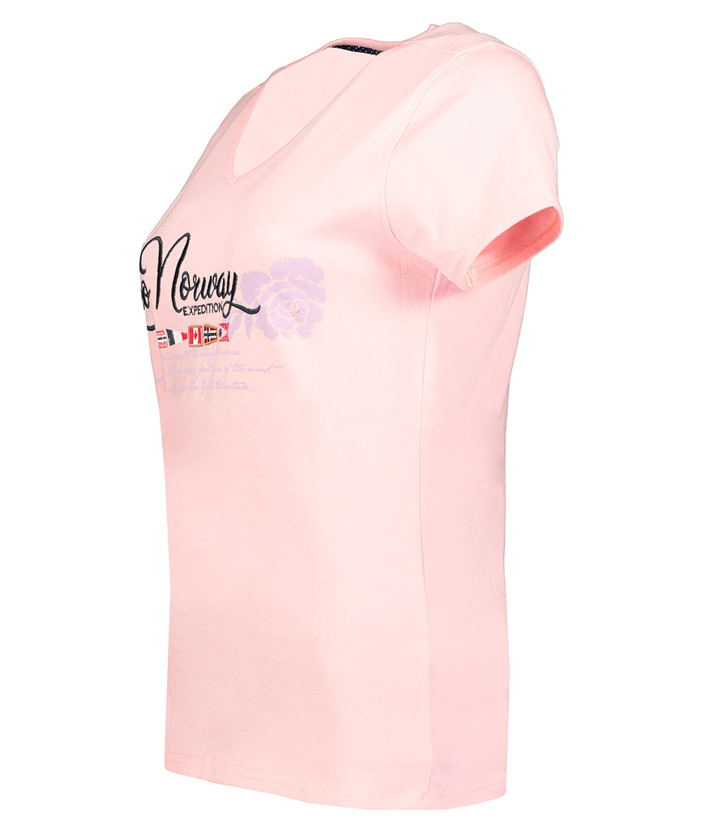 Camiseta De Mujer Jeanne Rosa Claro