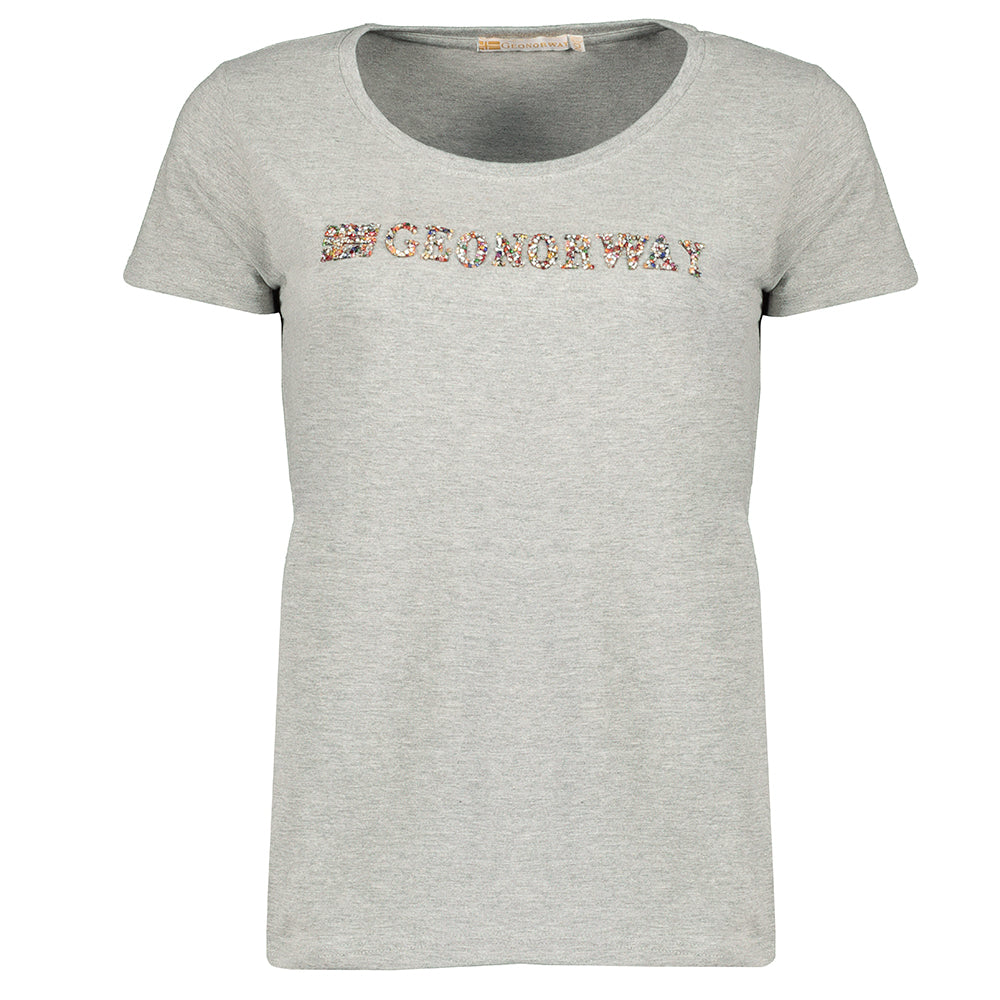 Camiseta De Mujer Jefolly  Gris Melange