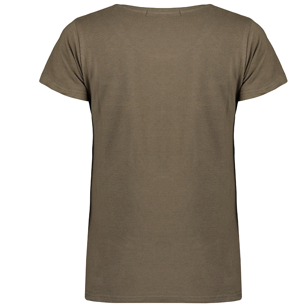 Camiseta De Mujer Jefolly  Caqui