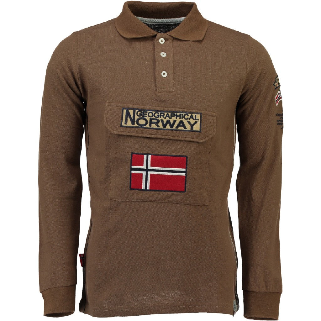 Polo De Manga Larga De Hombre Kiclass Taupe