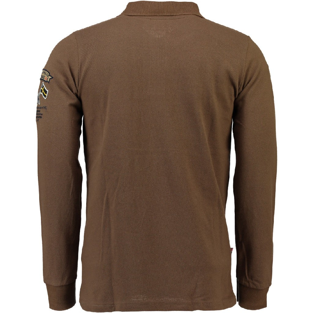 Polo De Manga Larga De Hombre Kiclass Taupe