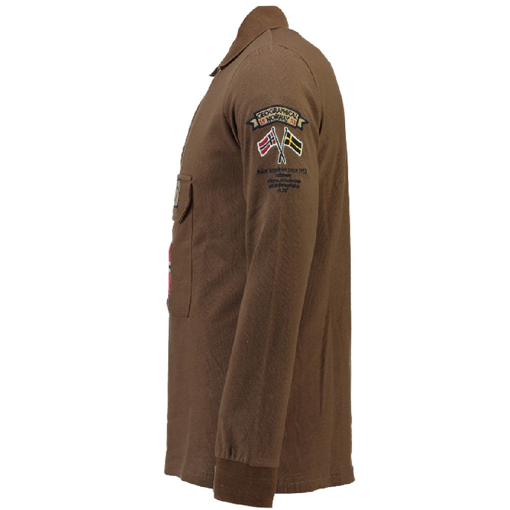 Polo De Manga Larga De Hombre Kiclass Taupe