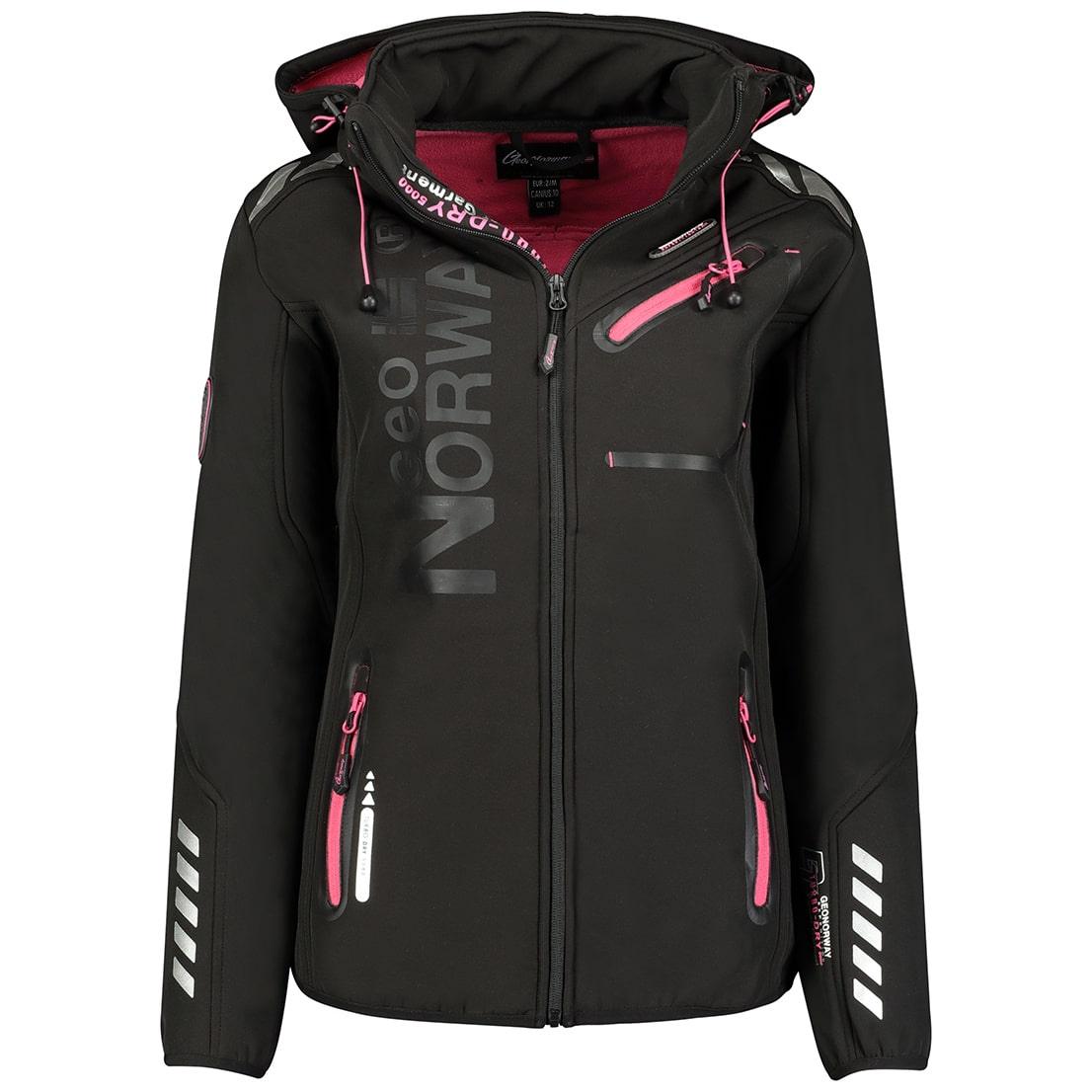 Chaqueta Softshell De Mujer Reine Negro / Llamativo Rosa